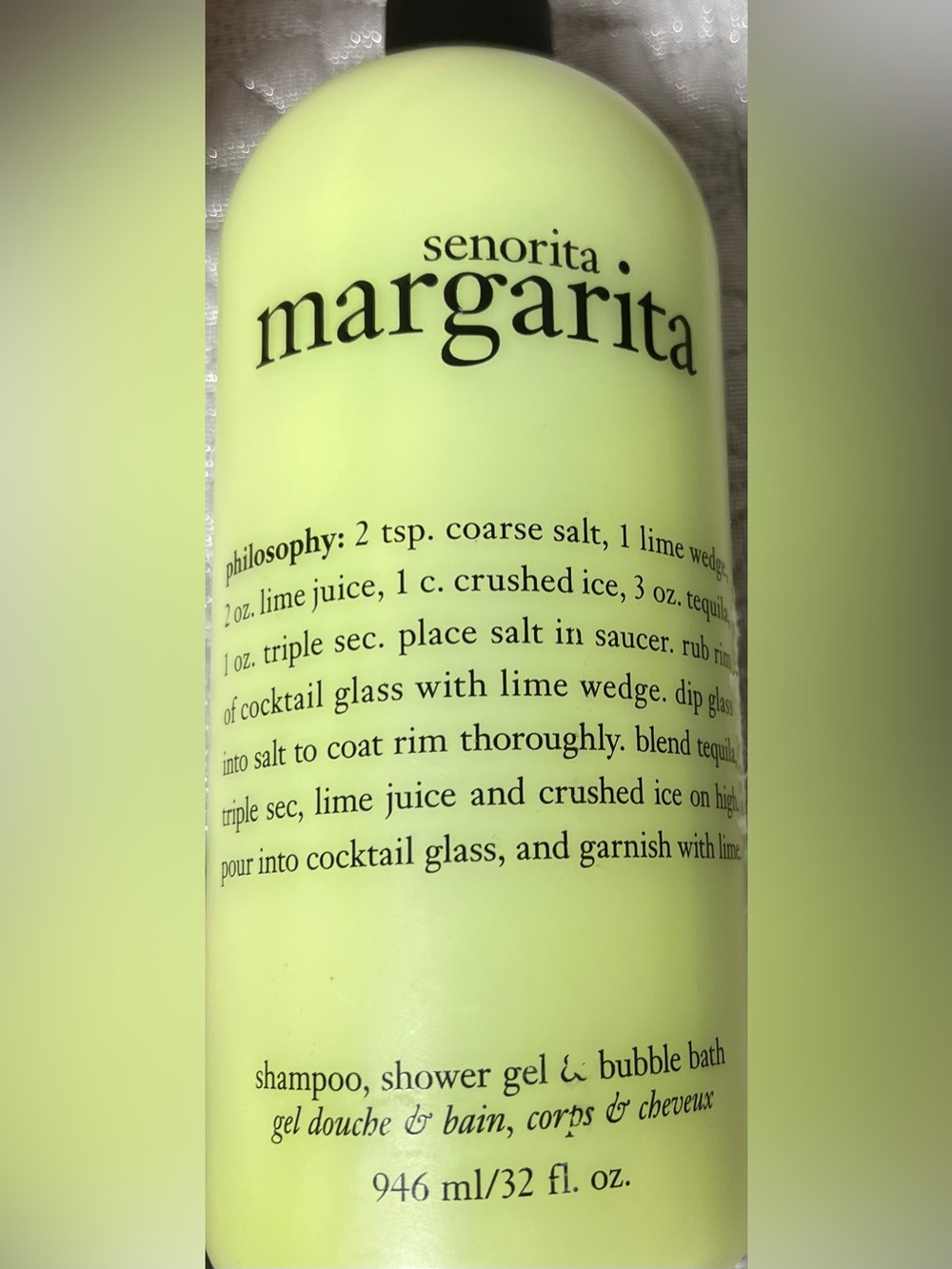 Philosophy Senorita Margarita Shower Gel, Bubble Bath & Shampoo 32 Oz No Pump